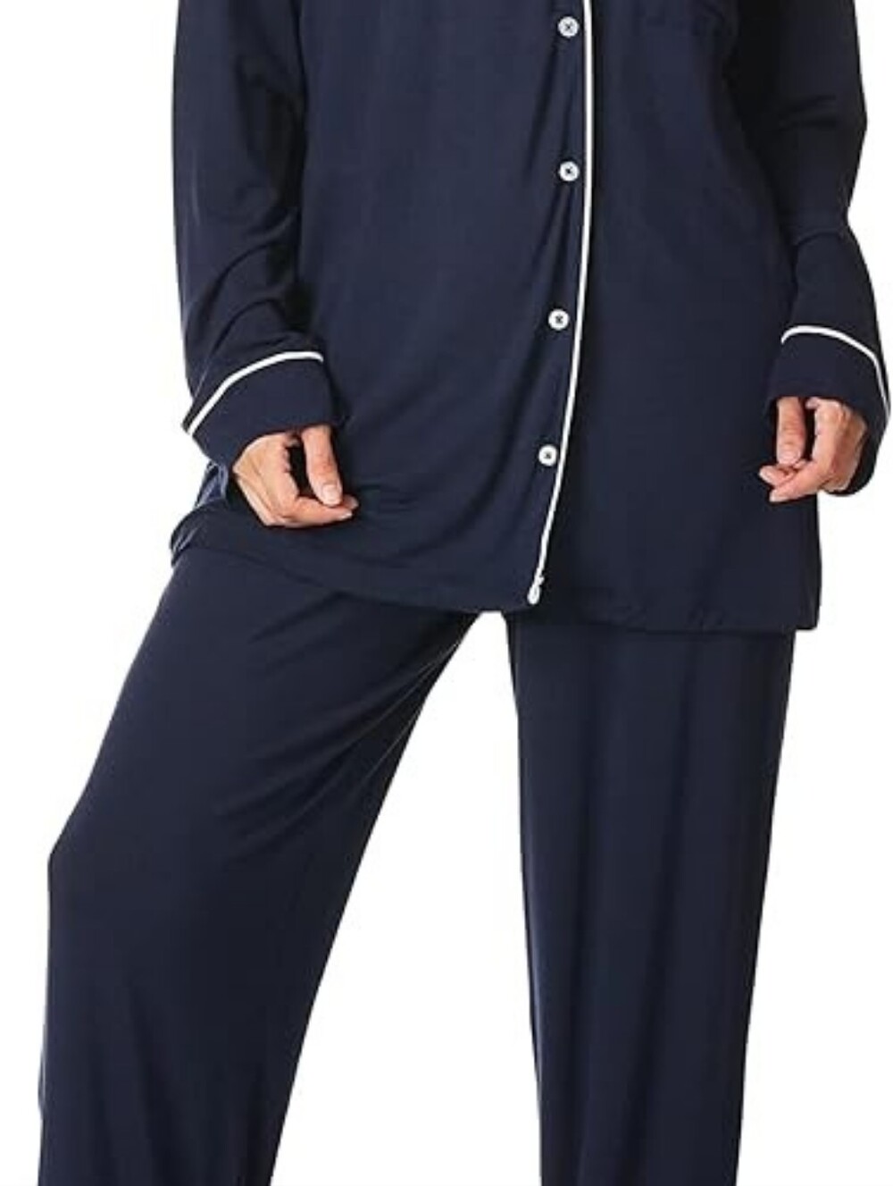 Barefoot Dreams Luxe Milk Jersey® Piped Pajama Set - Picture 2 of 5